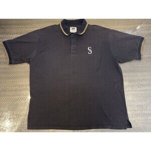 VTG SEATTLE MARINERS Lee Sport size XL T-Shirt MLB Short Sleeve Polo blue